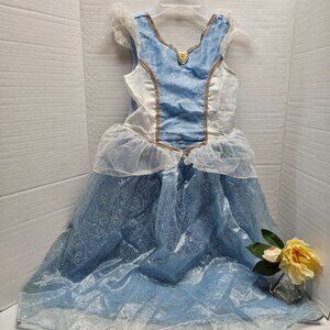 Disney Shopping Store Girls Cinderella Dress Blue Silver Heart Brooch L 10/ 12